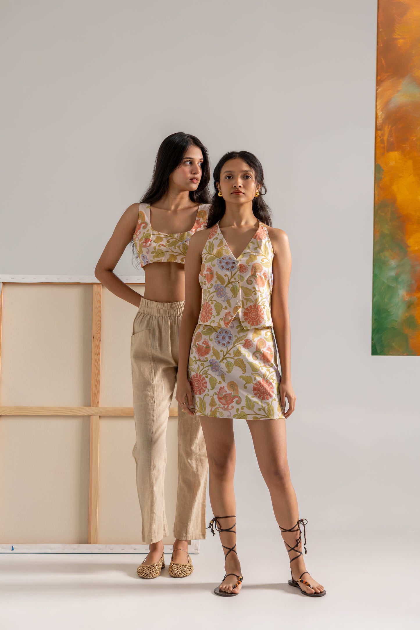 Kalamkari Mor Short Skirt