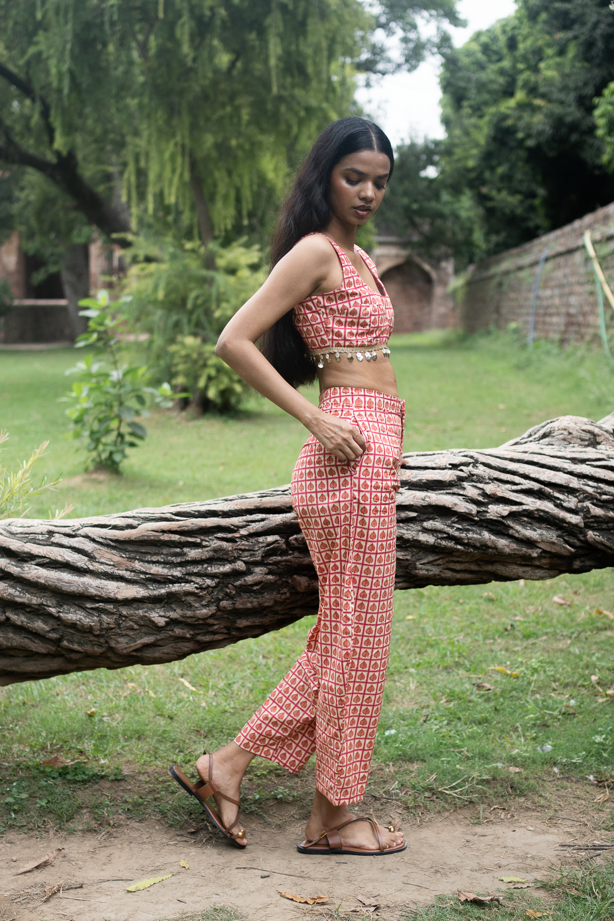 Madhubani Paan Patterned Crop Top