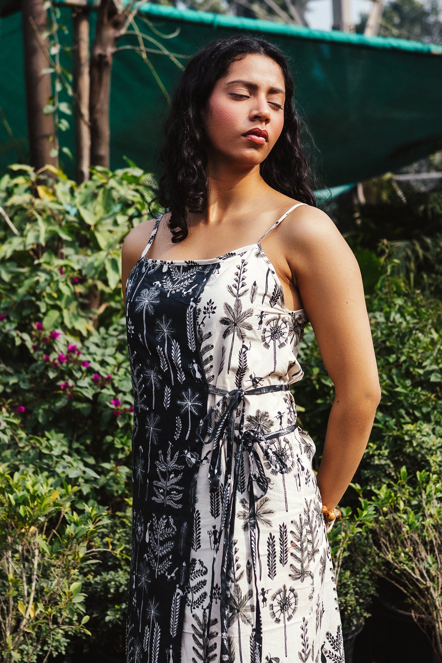 Warli Jungle Wrap Dress