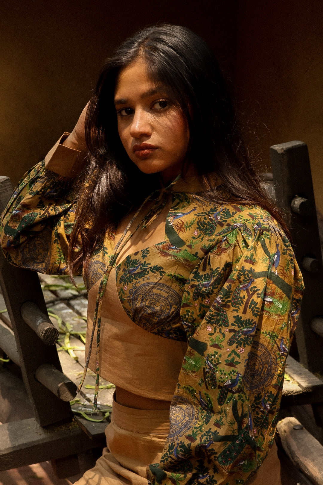 Mor Bagh Sweetheart Neck Top