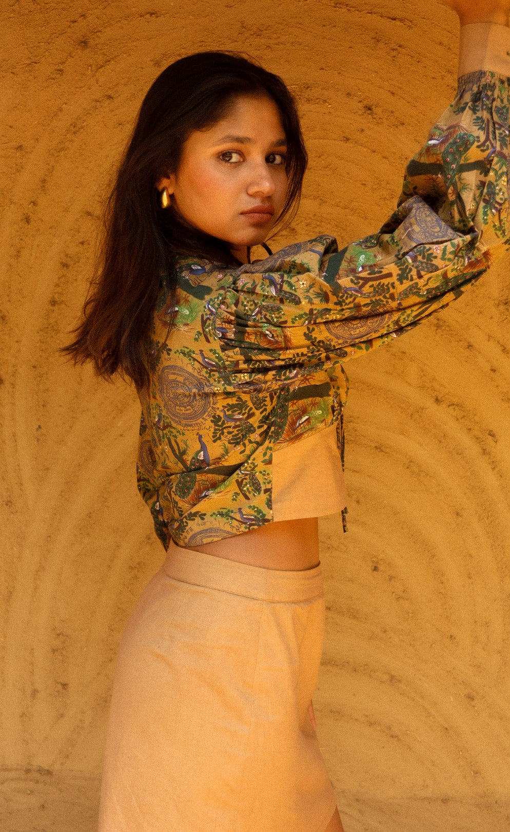 Mor Bagh Sweetheart Neck Top