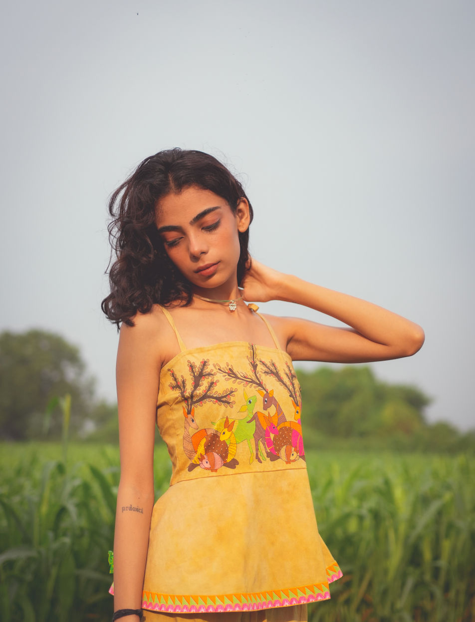 Deer Family Peplum Top