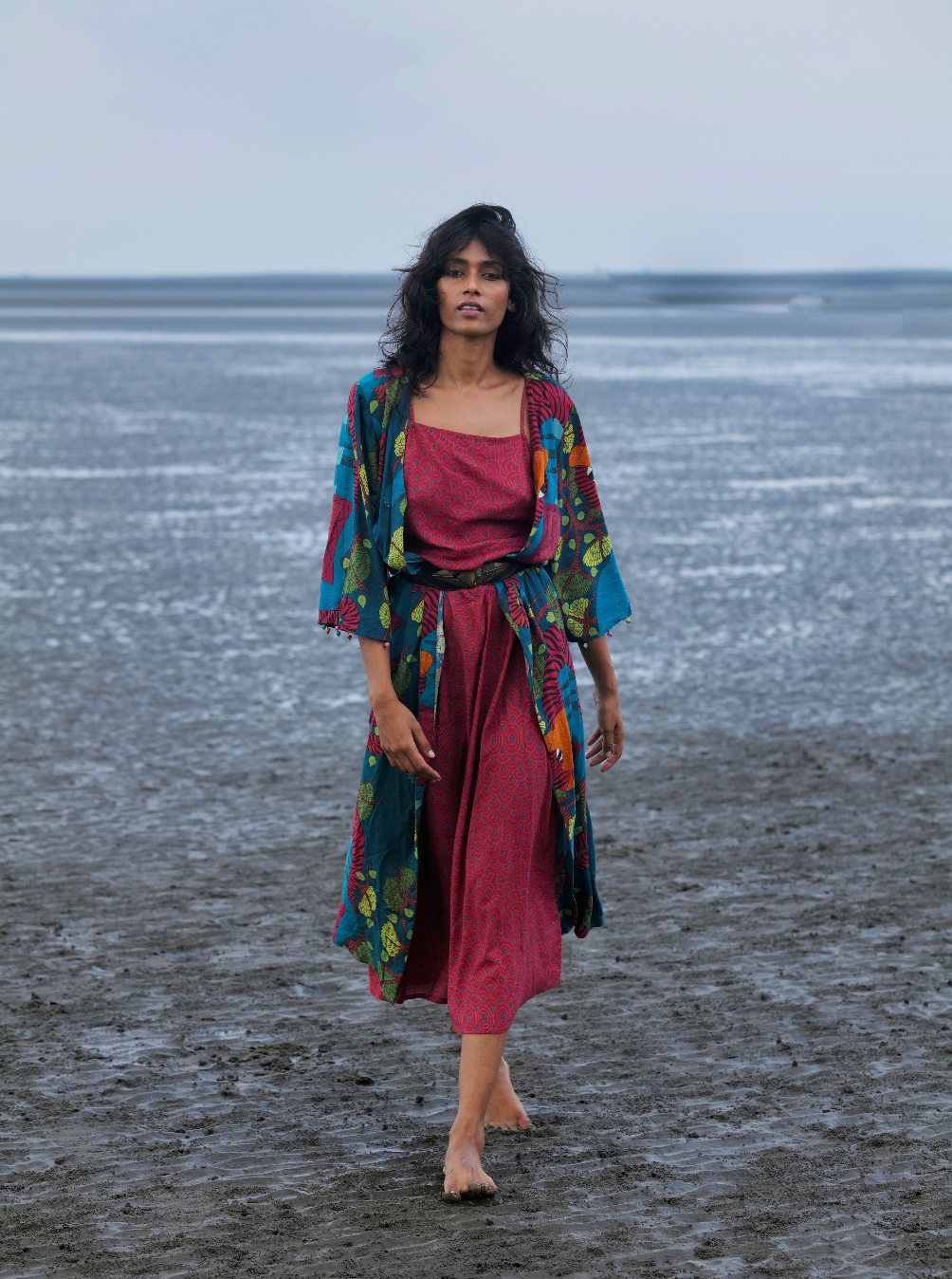 Vanraj Slip Dress with cape