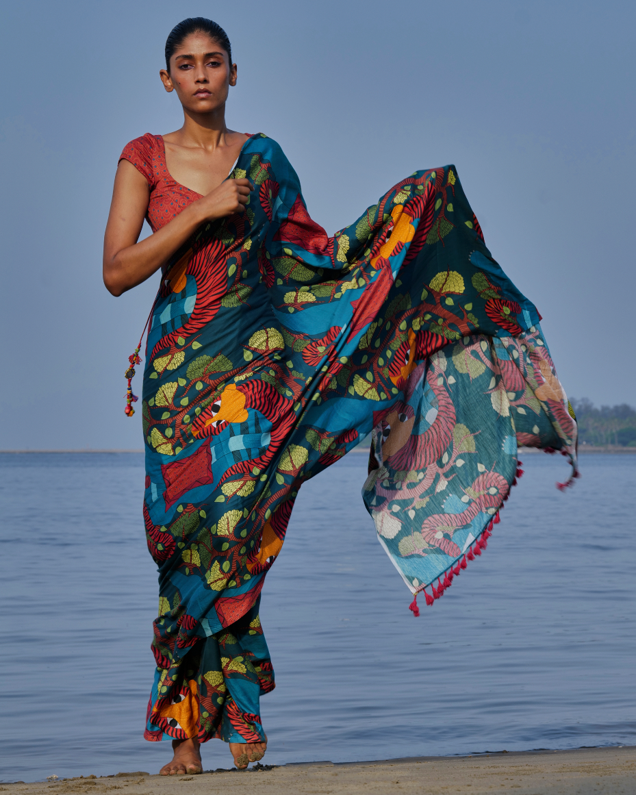 Vanraj Saree with Blouse (Set of 2)