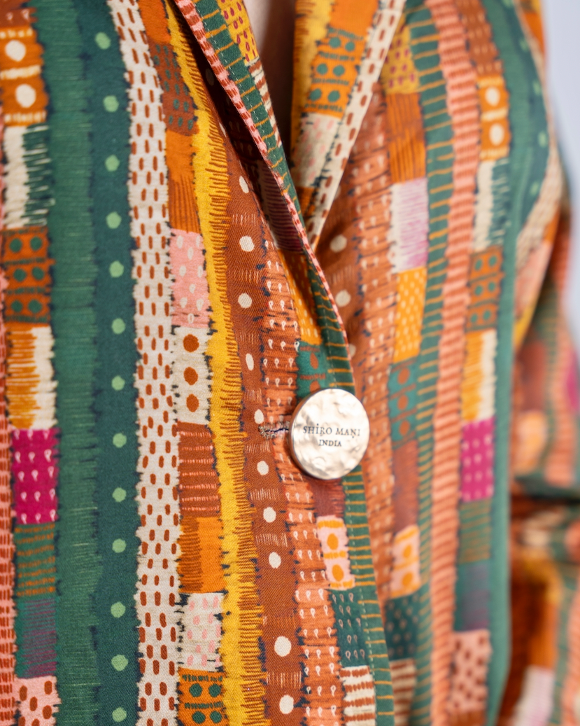Gond abstract stripes lapel shirt