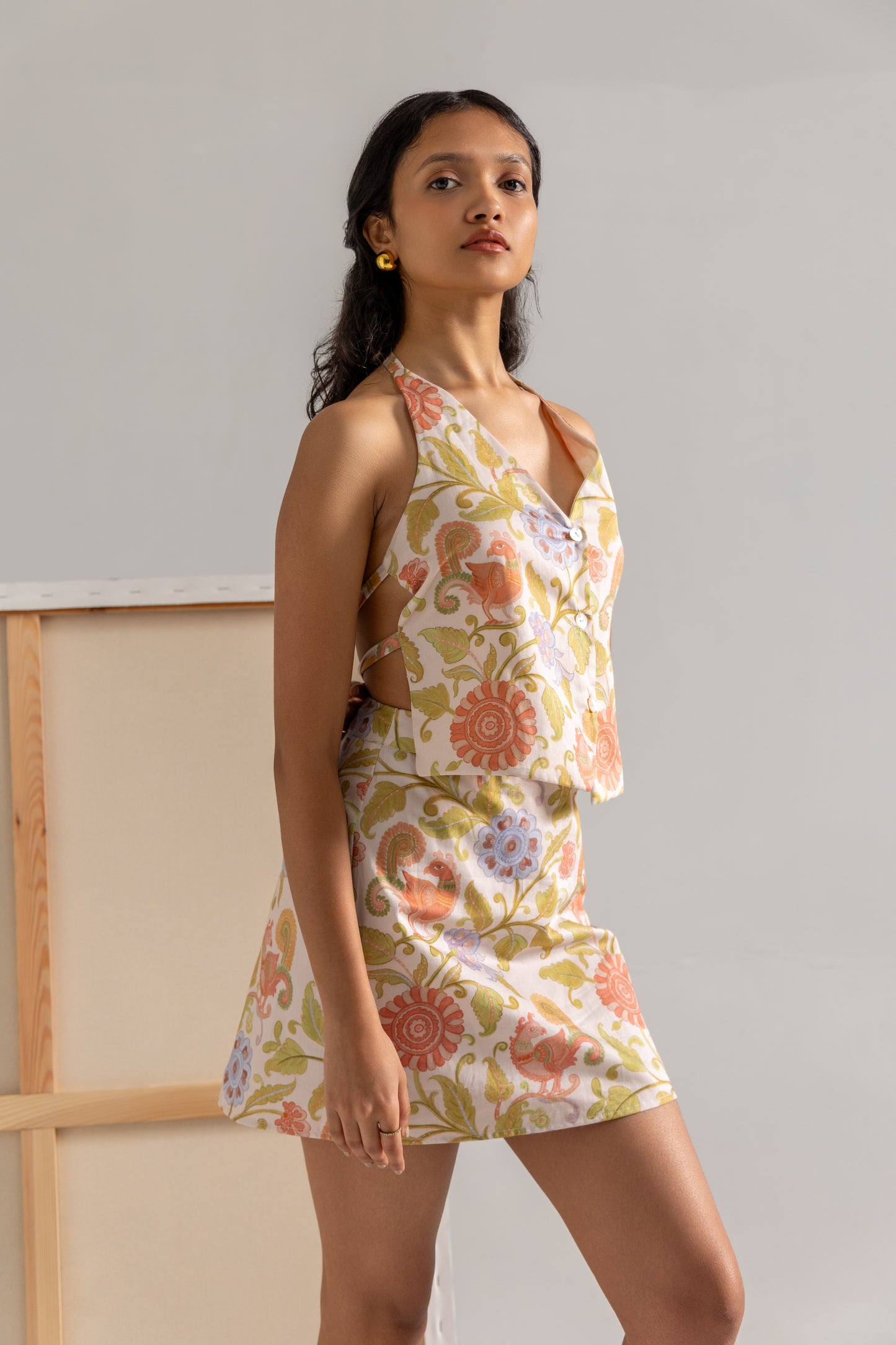 Kalamkari Mor Backless Top