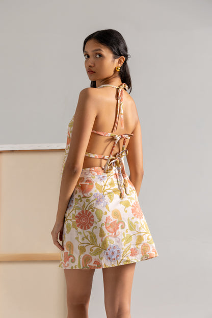 Kalamkari Mor Short Skirt