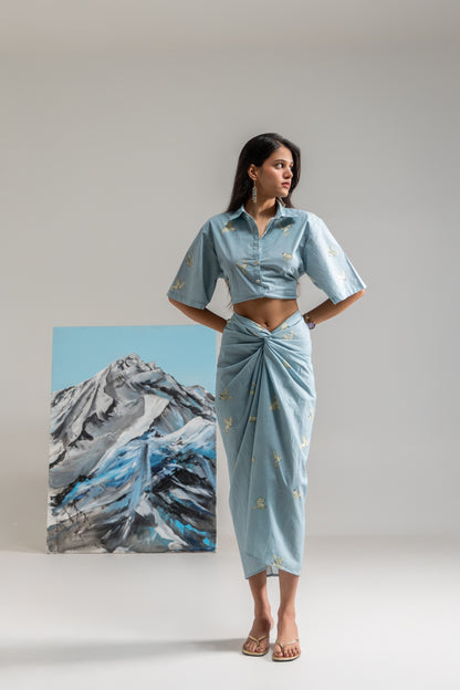 Birds Dhoti Skirt