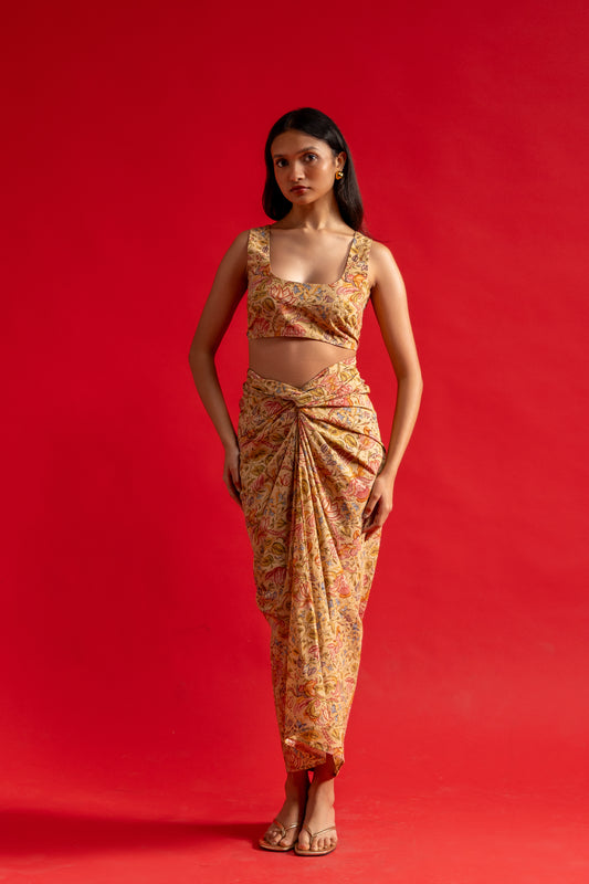 Kaari Beige Dhoti skirt