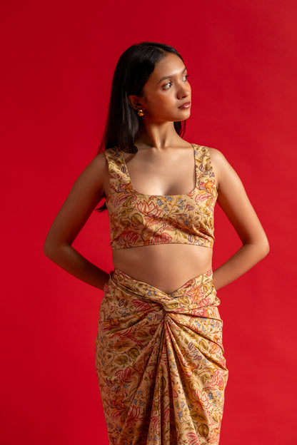 Kaari Beige Dhoti skirt