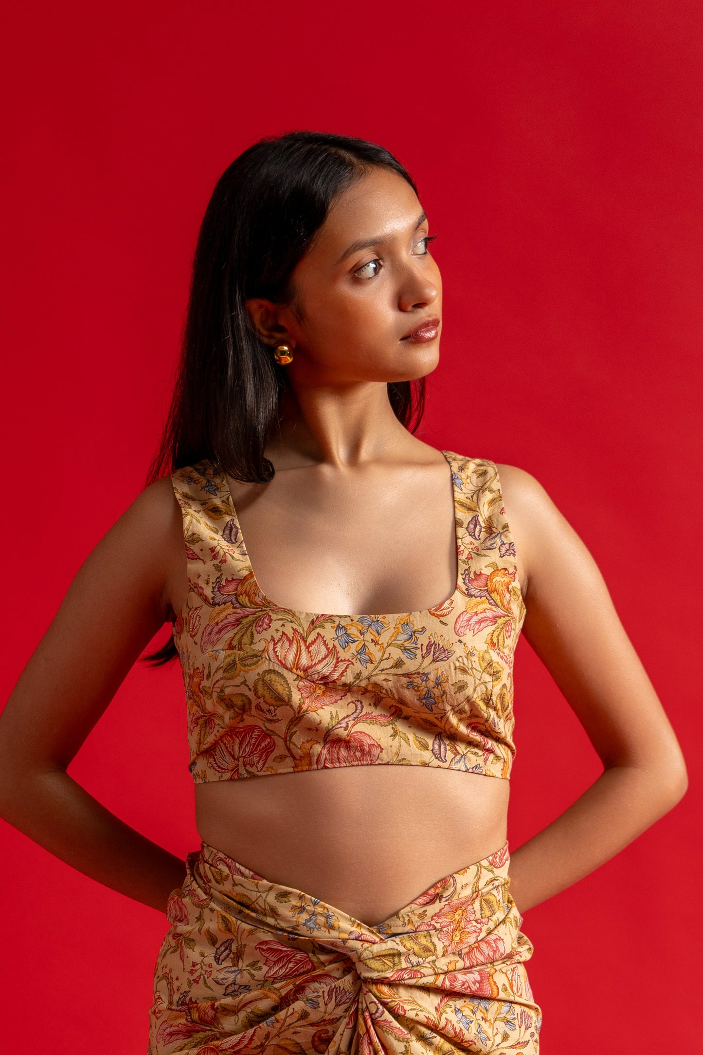Kaari beige Crop Top