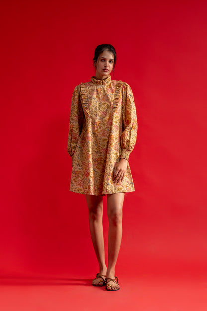 Kaari Short Dress with detailed collar
