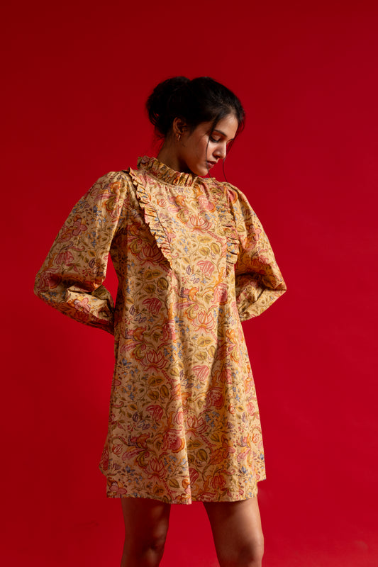 Kaari Short Dress with detailed collar