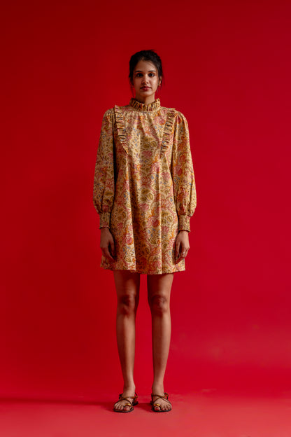 Kaari Short Dress with detailed collar