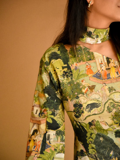 Vantara Assymetric Scarf Dress