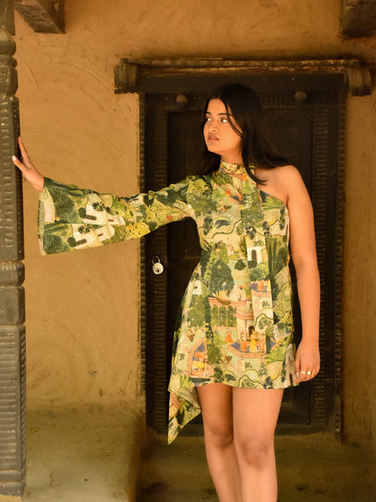 Vantara Assymetric Scarf Dress