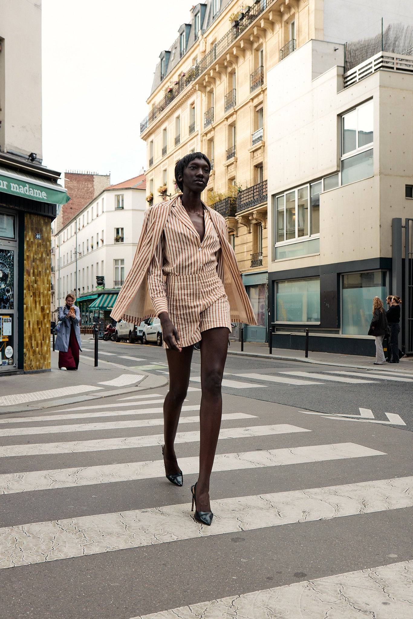 Brown Stripes Shorts