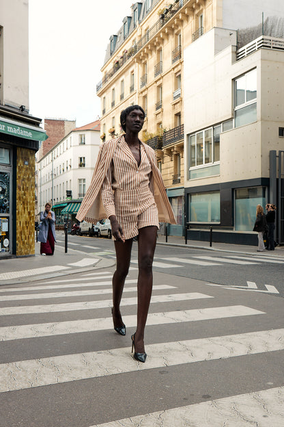 Brown Stripes Shorts