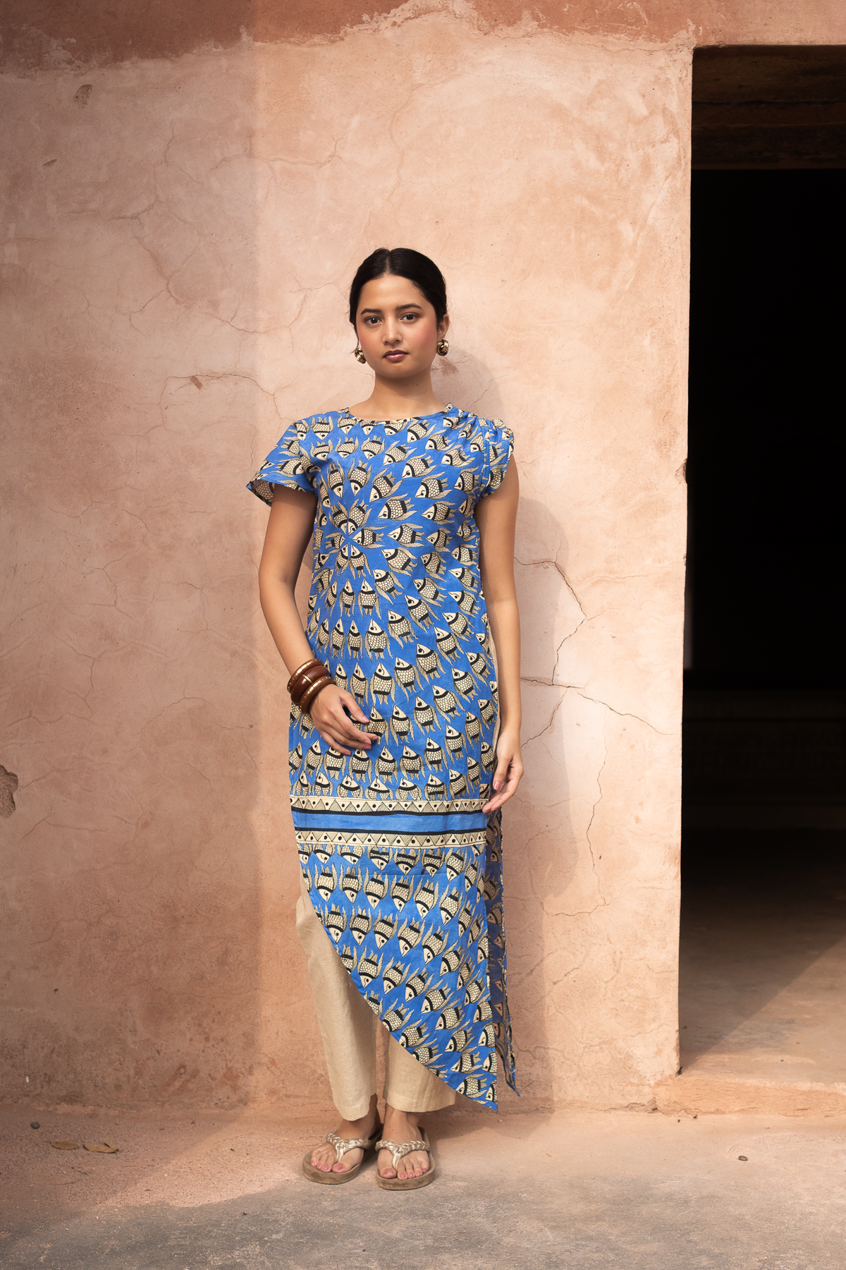 Matsya Spiral Assymetrical Kurta