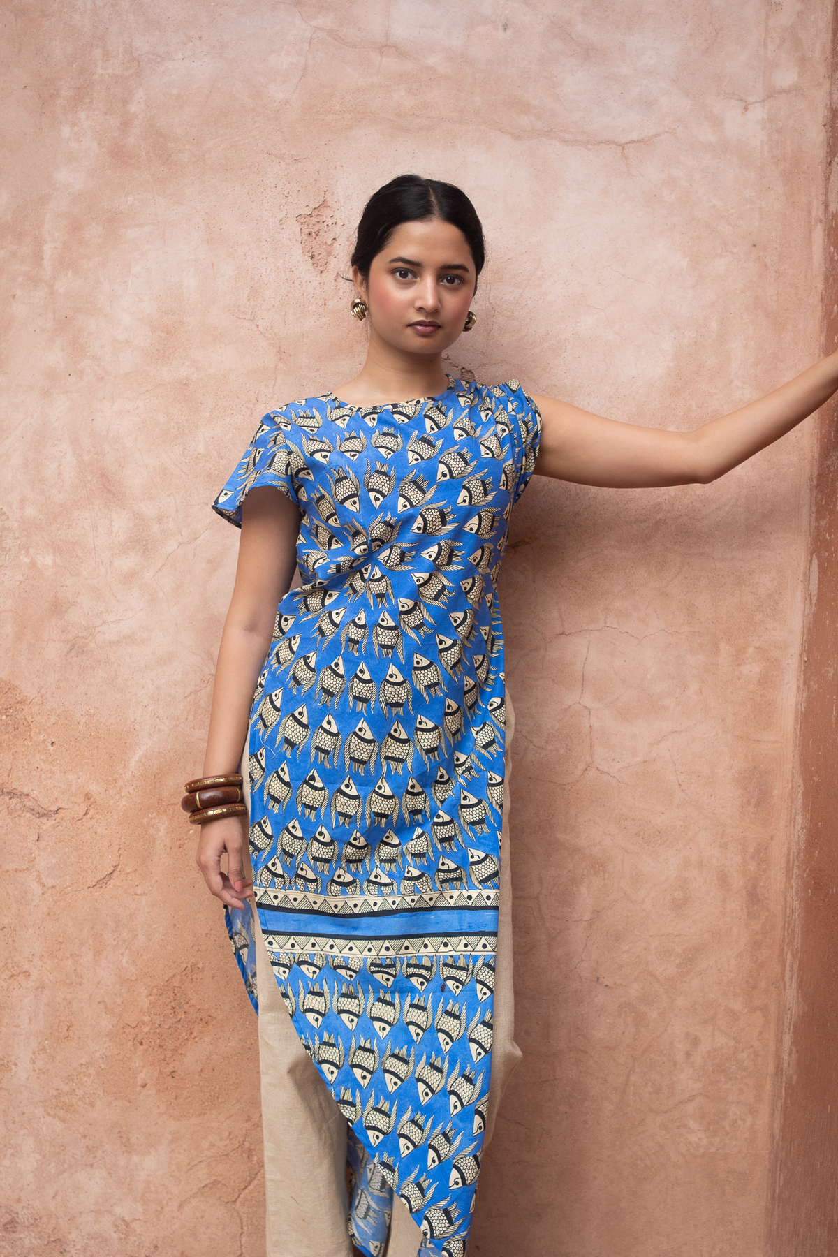 Matsya Spiral Assymetrical Kurta