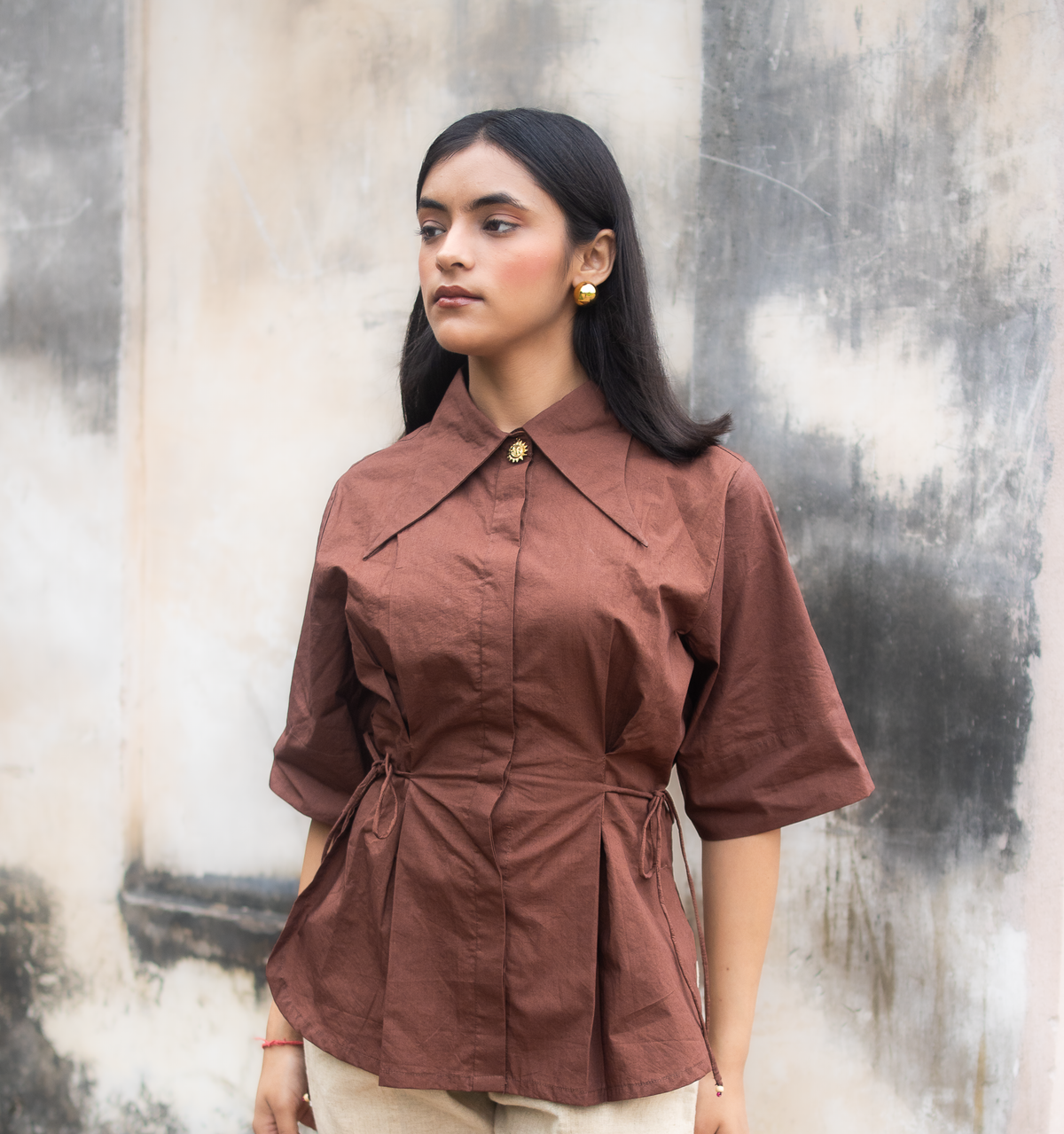 Surya Brooch Tie up Top