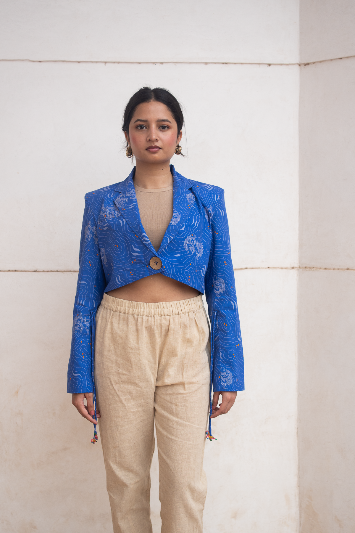 Madhubani Shafri Crop Blazer