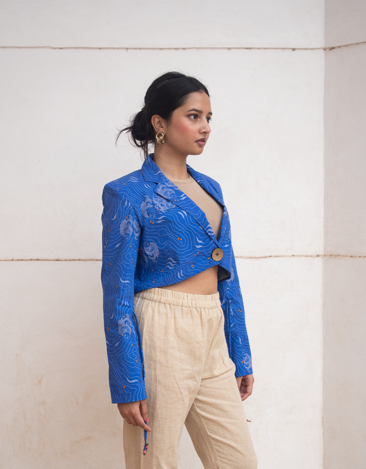 Madhubani Shafri Crop Blazer