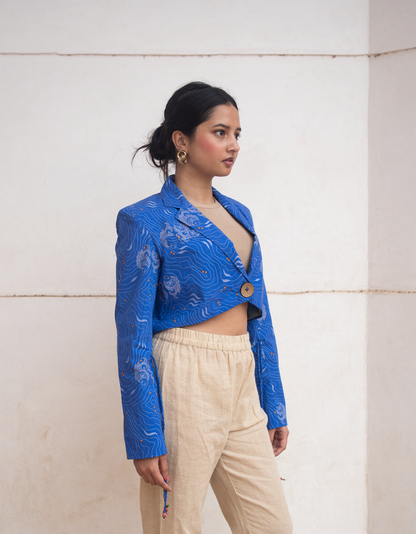 Madhubani Shafri Crop Blazer