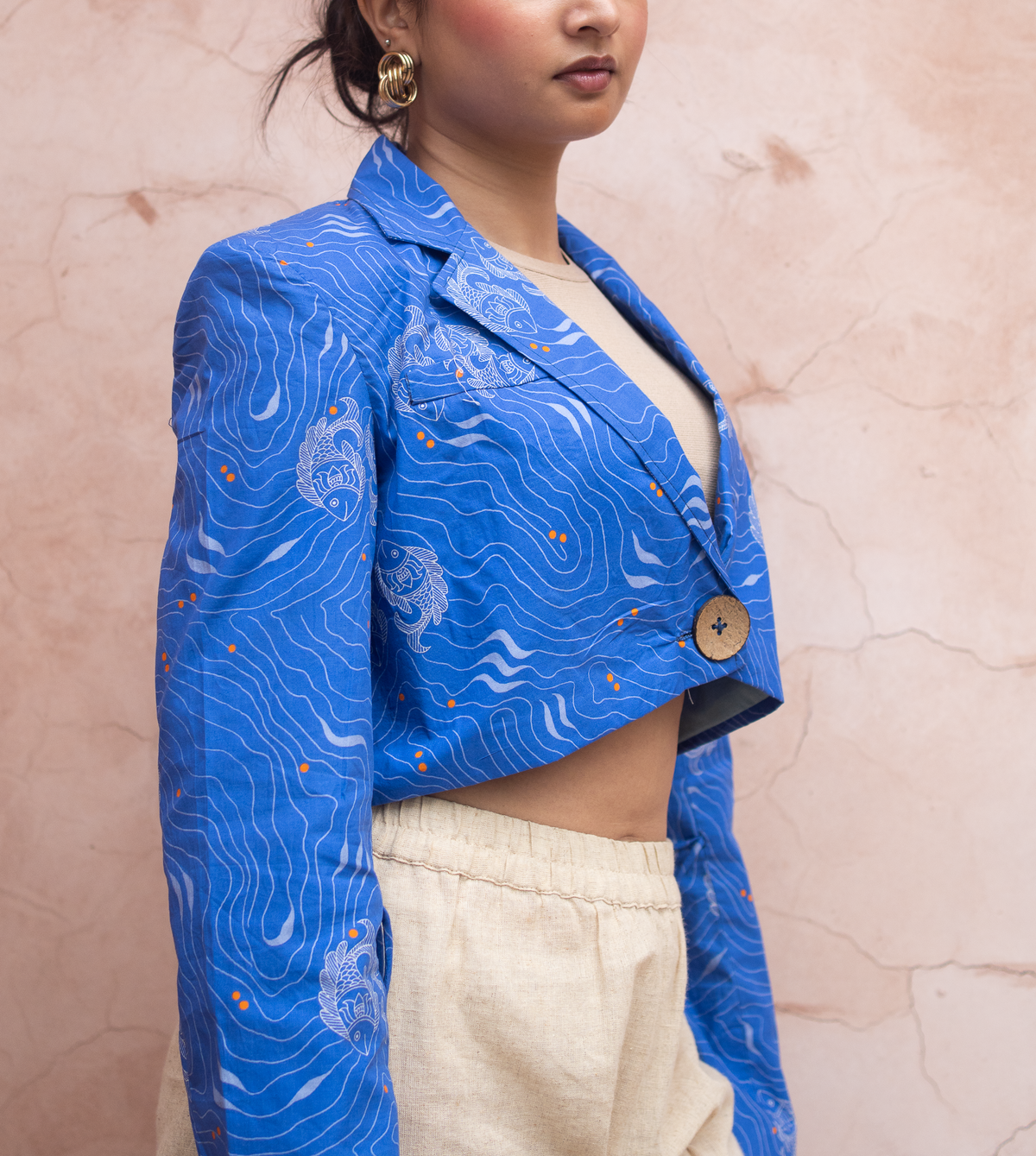 Madhubani Shafri Crop Blazer