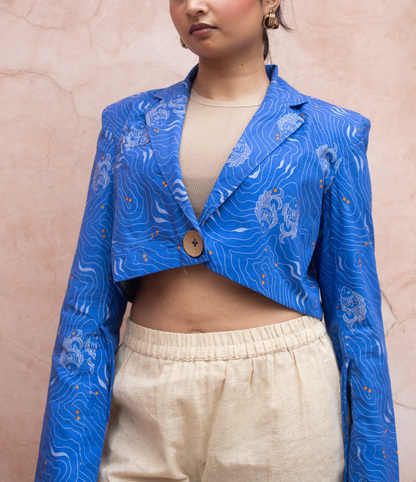 Madhubani Shafri Crop Blazer