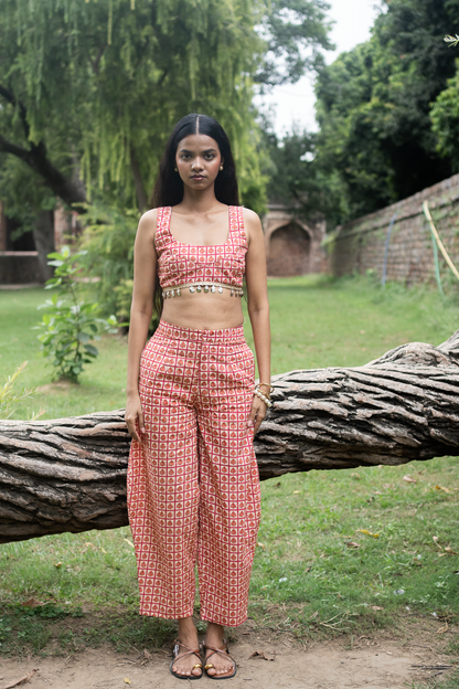 Madhubani Paan Patterned Crop Top