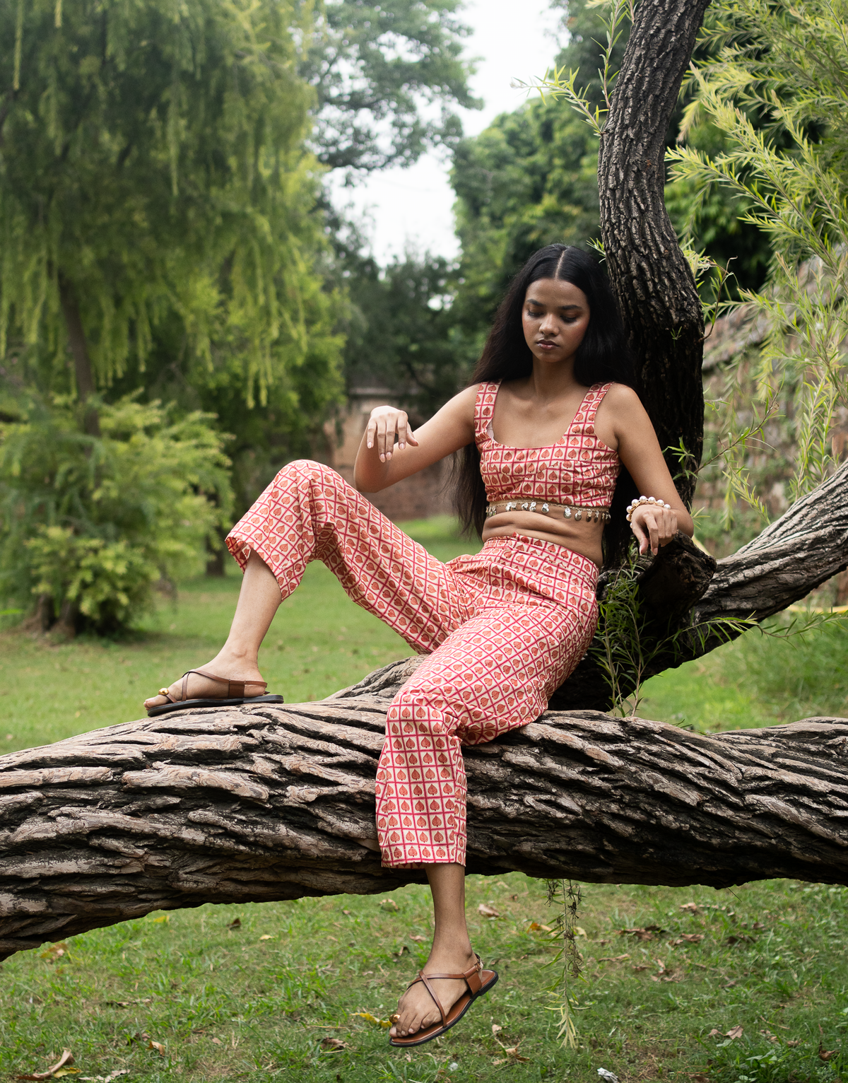 Madhubani Paan Patterned Crop Top