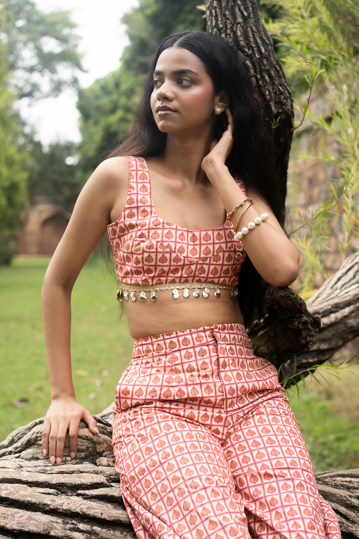 Madhubani Paan Patterned Crop Top