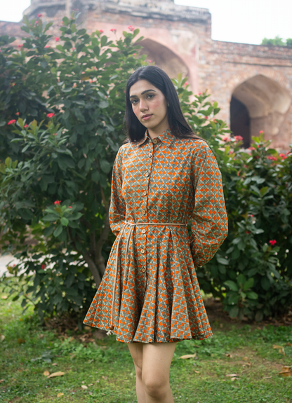 Nadiya Layered Short Dress with Belt