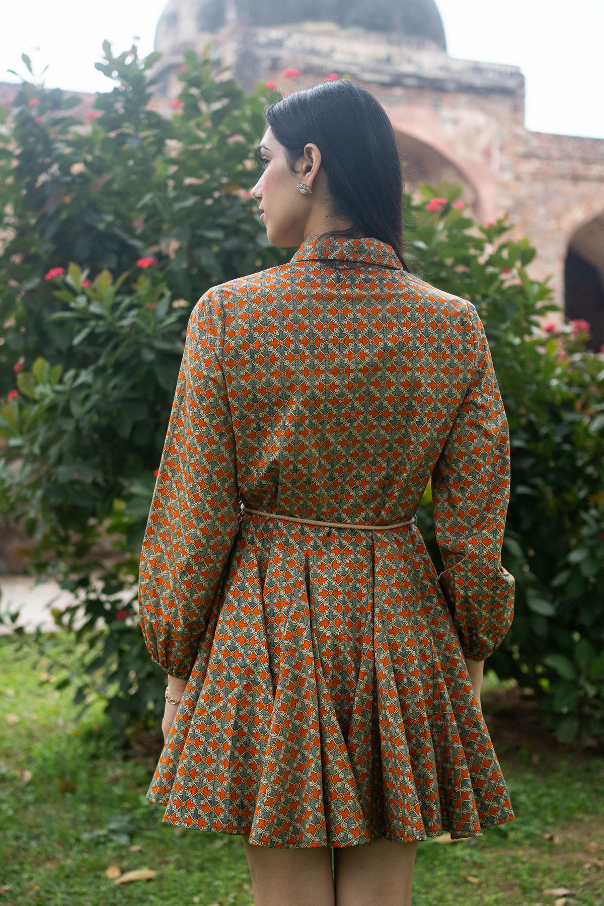 Nadiya Layered Short Dress with Belt