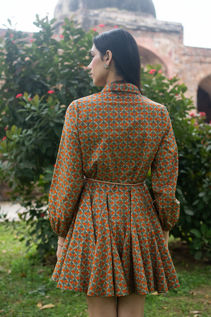 Nadiya Layered Short Dress with Belt