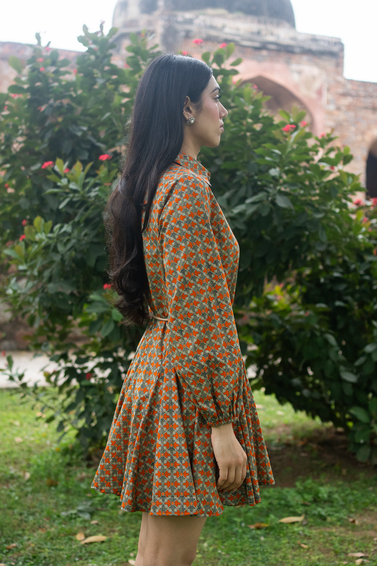 Nadiya Layered Short Dress with Belt