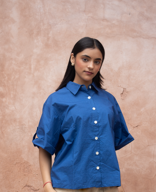 Blue Phool Embroidered Top