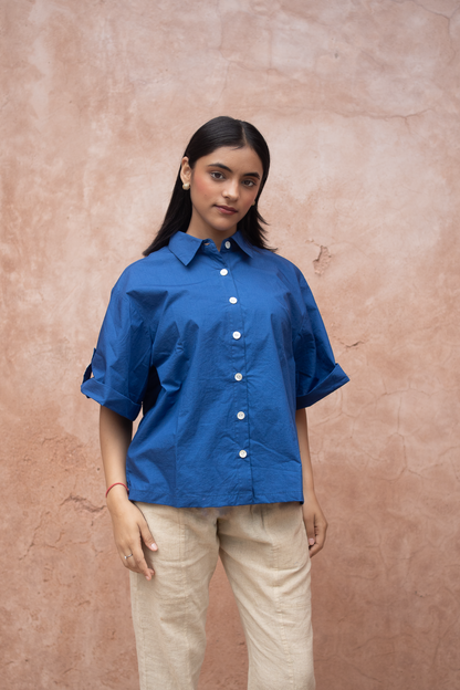 Blue Phool Embroidered Top