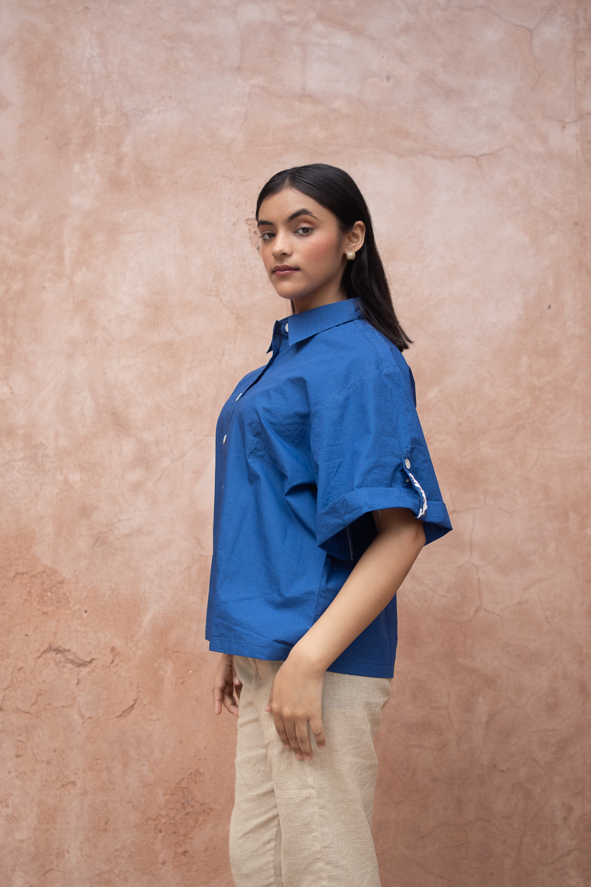 Blue Phool Embroidered Top