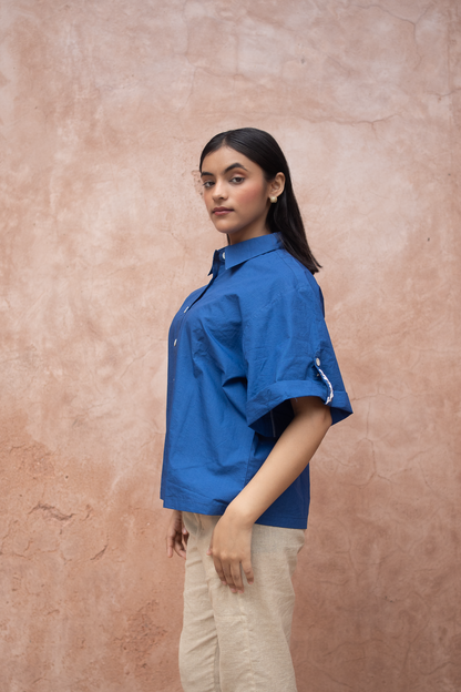 Blue Phool Embroidered Top