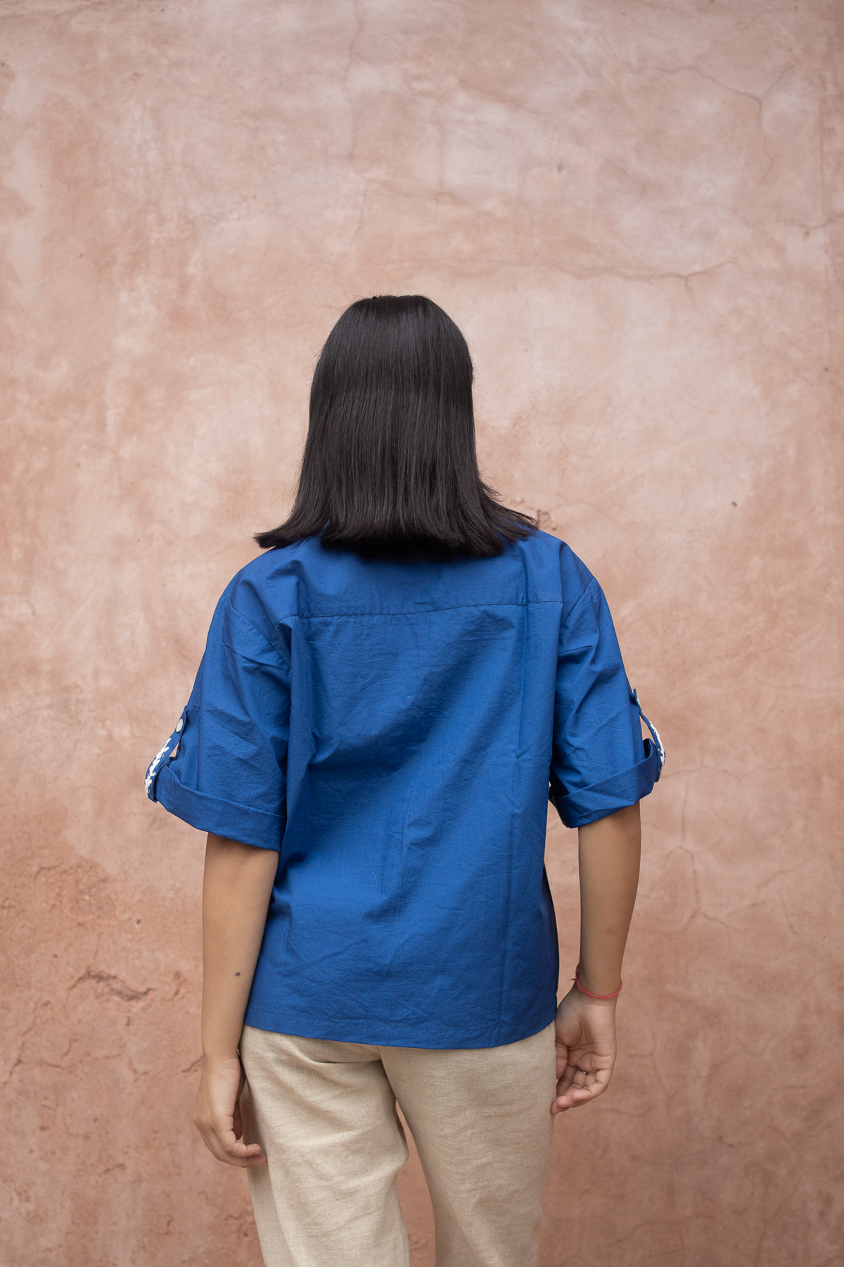 Blue Phool Embroidered Top
