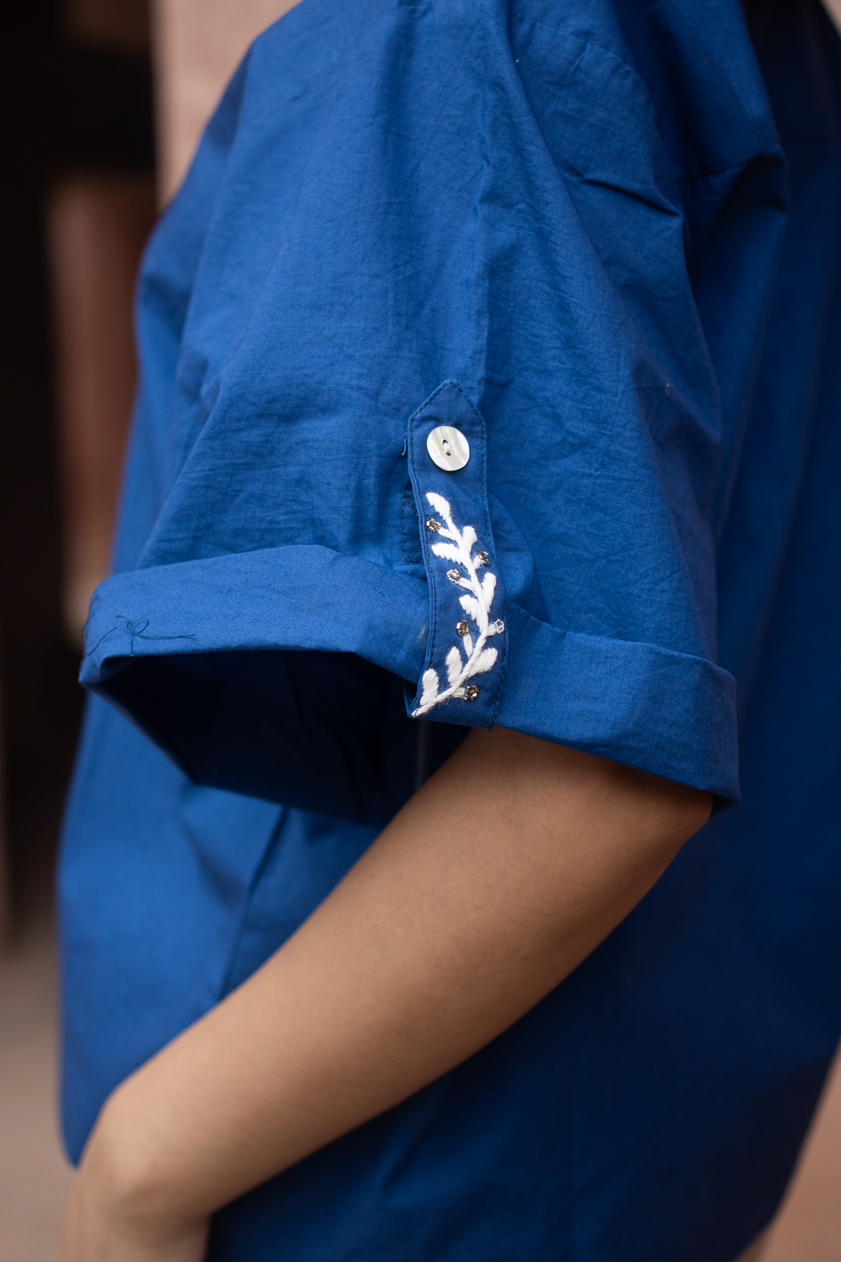 Blue Phool Embroidered Top