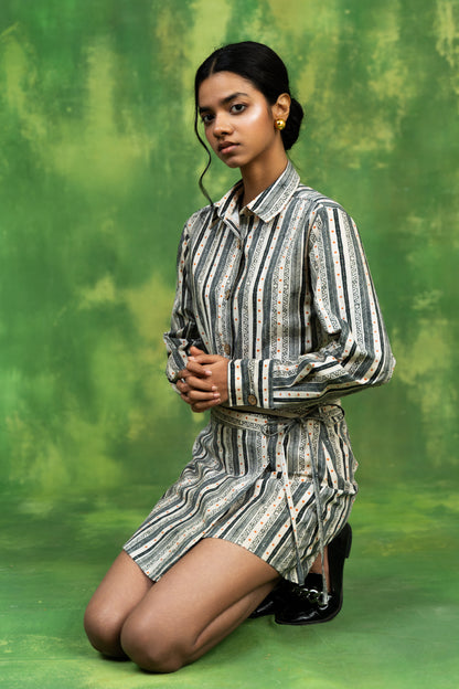 Warli Stripes Wrap Skirt