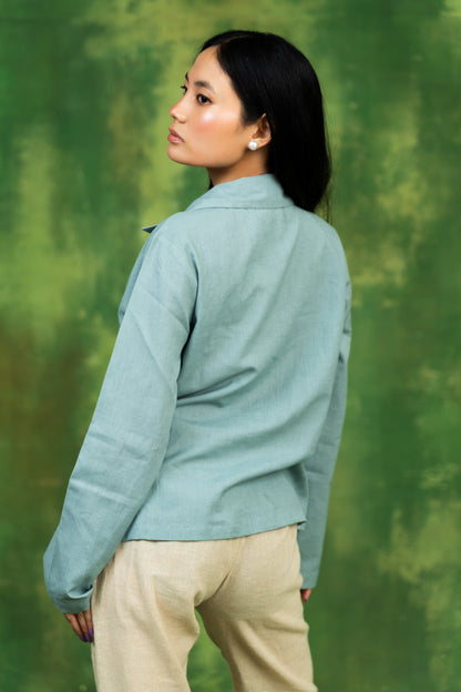 Blue Front Cut Top