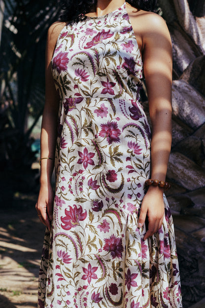 Paisely Halter Backless Dress