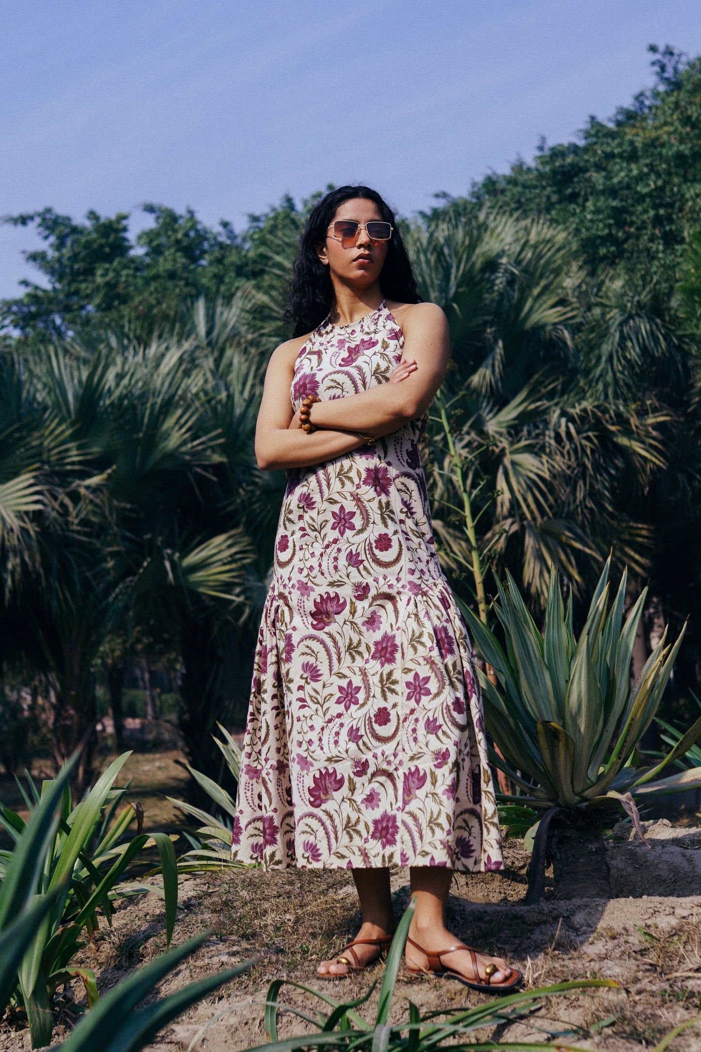 Paisely Halter Backless Dress