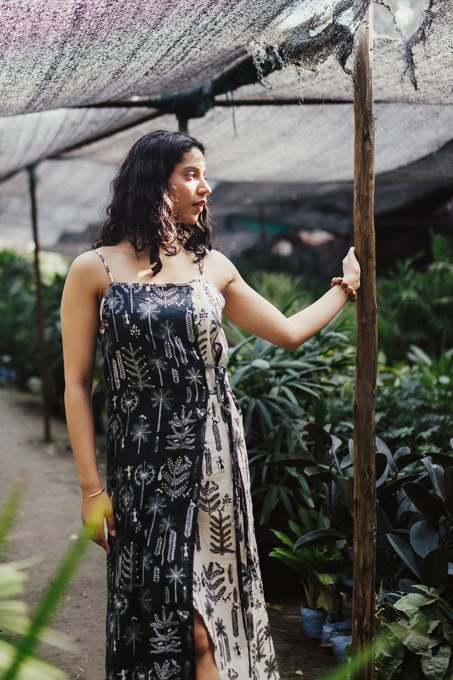 Warli Jungle Wrap Dress
