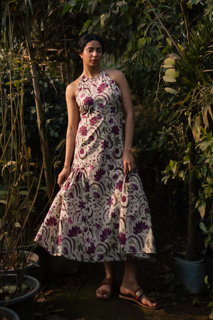 Paisely Halter Backless Dress
