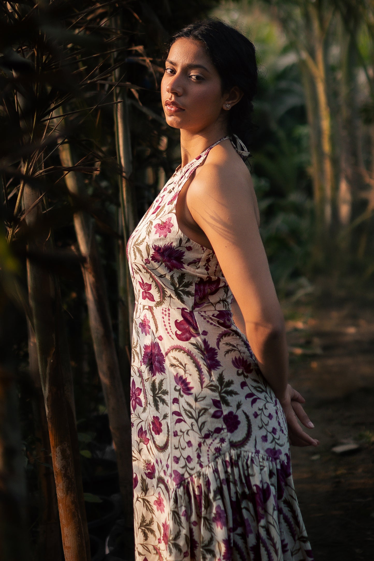 Paisely Halter Backless Dress